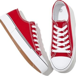 Canvas Tennis Shoes for Women Low Top Casual Sneakers for Women Lace Up Comfortable Walking Shoes